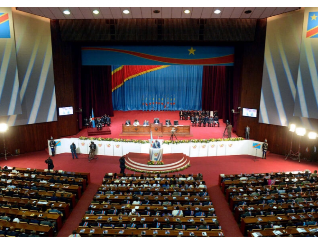 L'Assemblée nationale congolaise, le 19 août 2019 au Palais du Peuple à Kinshasa. JUNIOR D.KANNAH / AFP