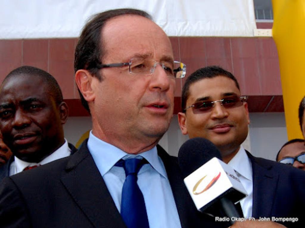 François Hollande, ancien président de la république française 13/10/2012 à Kinshasa, lors de l’ouverture du 14ème sommet de la francophonie. Radio Okapi/ Ph. John Bompengo