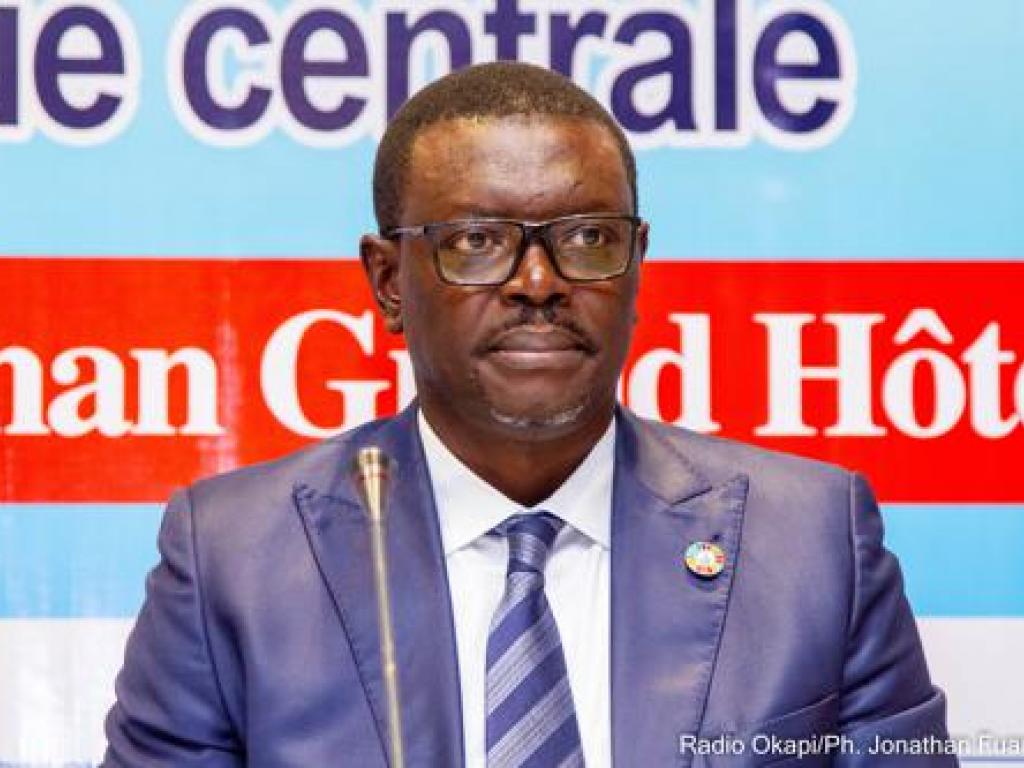 Abdoul Aziz Thioye, représentant du (BCNUDH)en RDC, lors du forum régional sur la lutte contre les discours de haine en Afrique centrale. Kinshasa, le 21 juin 2022. Radio Okapi.Ph/ Jonathan Fuanani