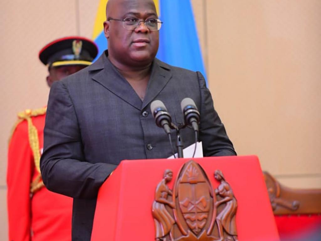 Felix Tshisekedi lors de son dernier a Dar-Es-Salam en Tanzanie