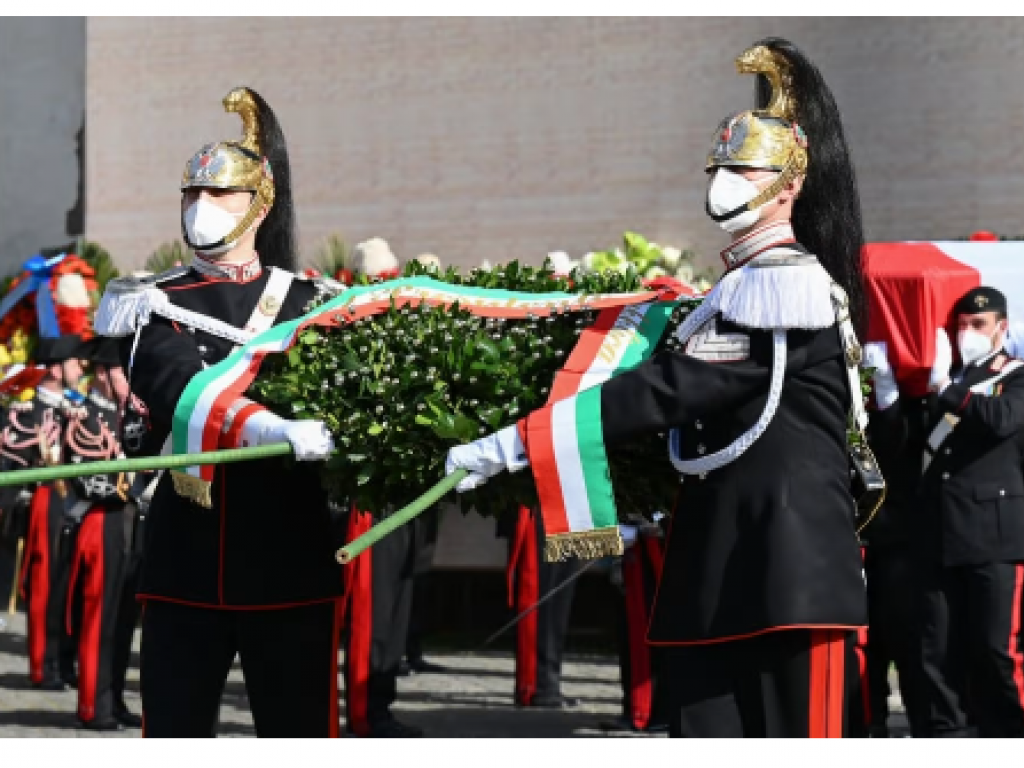 Lors des funérailles de l’ambassadeur italien en RDC Luca Attanasio, le 25 février 2021 à Rome. © Vincenzo PINTO / AFP