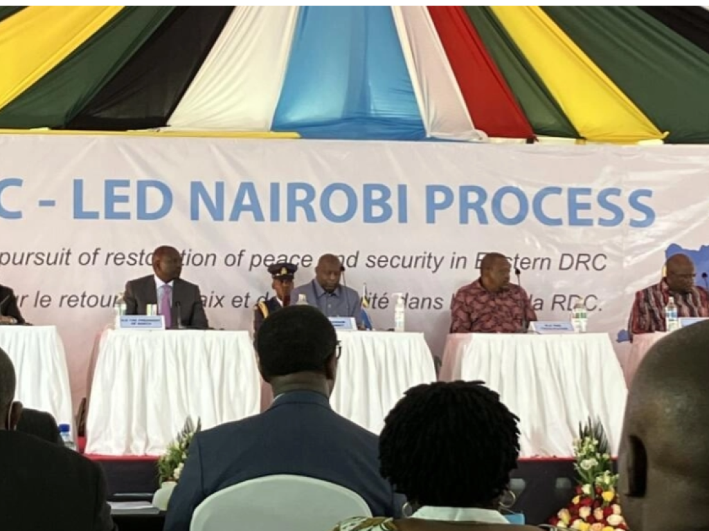 À Nairobi, le 28 novembre 2022. Les chefs d’État qui se sont succédé au micro ont martelé le besoin de trouver une solution durable pour la stabilité dans l’Est de la RDC. © Albane Thirouard / RFI