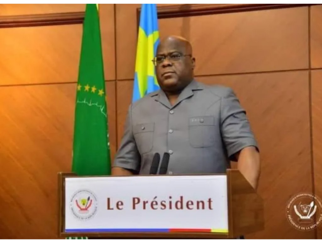 Felix Tshisekedi, lors de son adresse a la nation hier a la television nationale