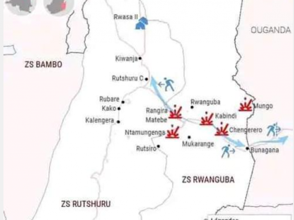 carte physique du territoire de Rutshuru, au Nord-Kivu. Photo Droits Tiers.