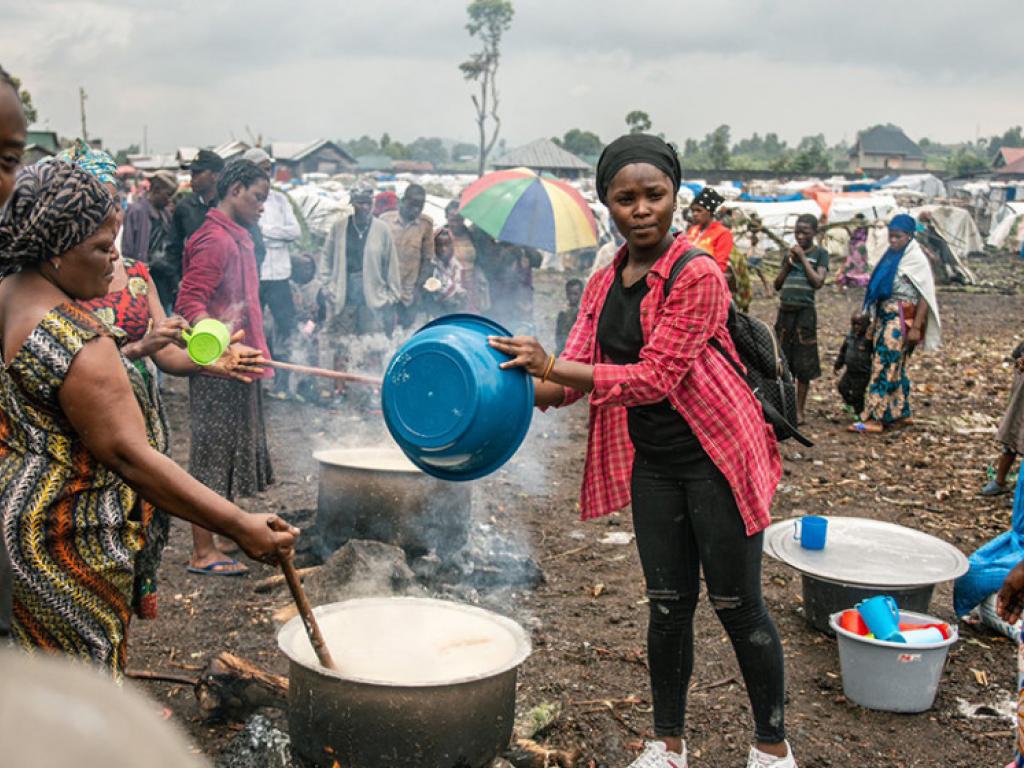 Scene de vie dans un camp des déplacés dans le Kivu