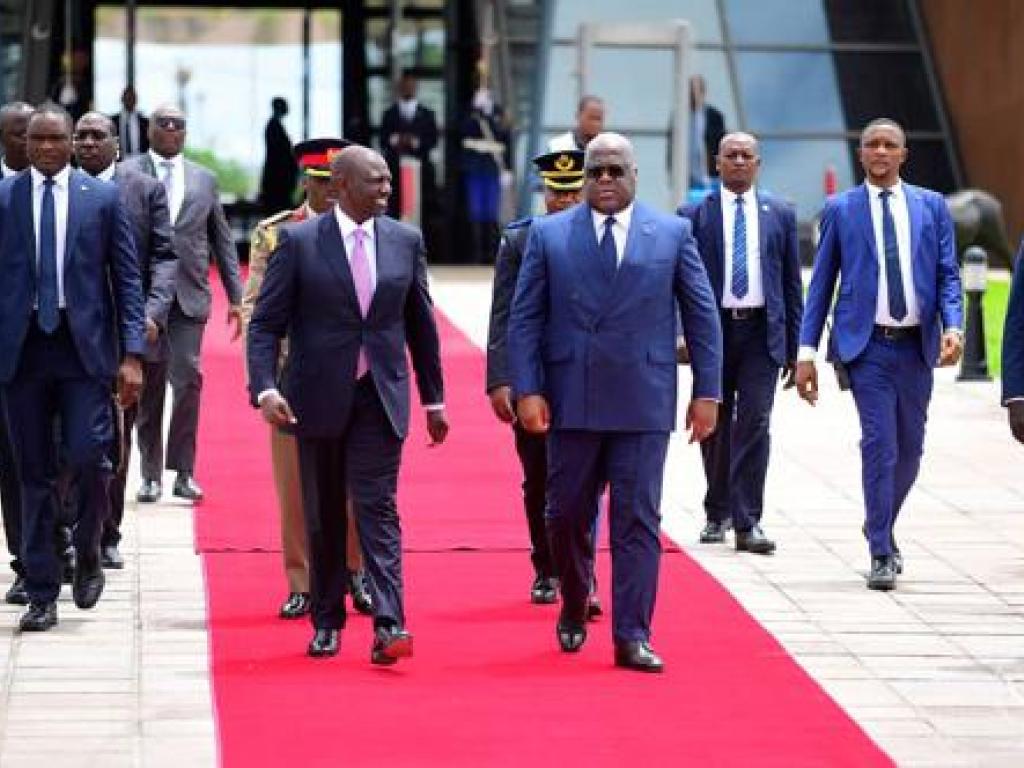 Le Président kenyan Wiliiam Ruto lors de sa visite d’Etat en RDC le 21/11/2022. Présidence RDC