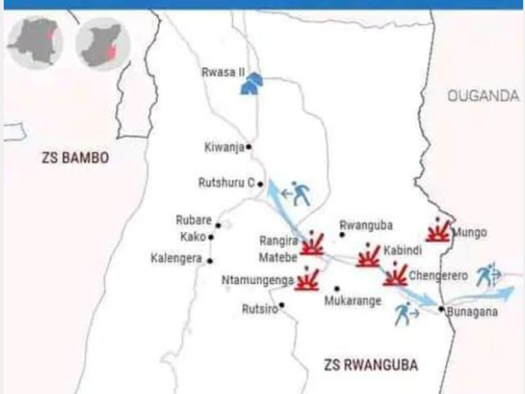 carte physique du territoire de Rutshuru, au Nord-Kivu. Photo Droits Tiers.