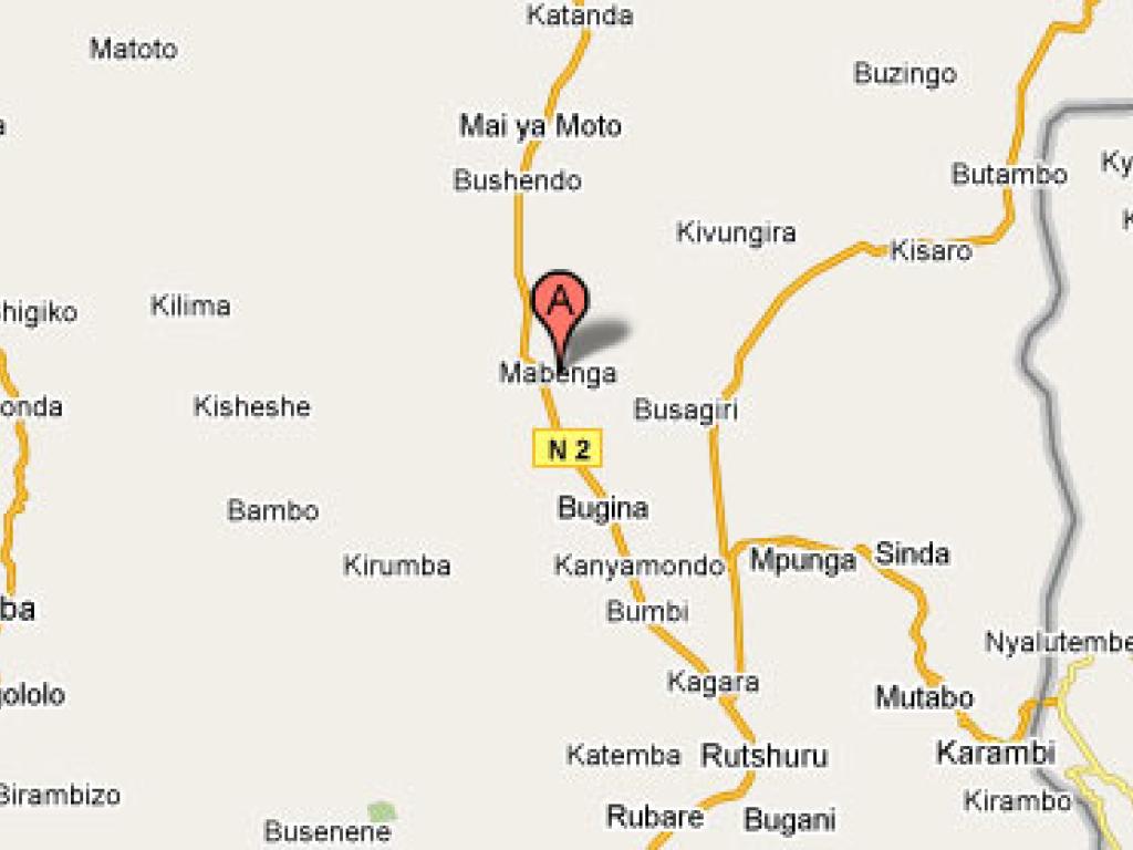 Carte de Mabenga à Rutshuru