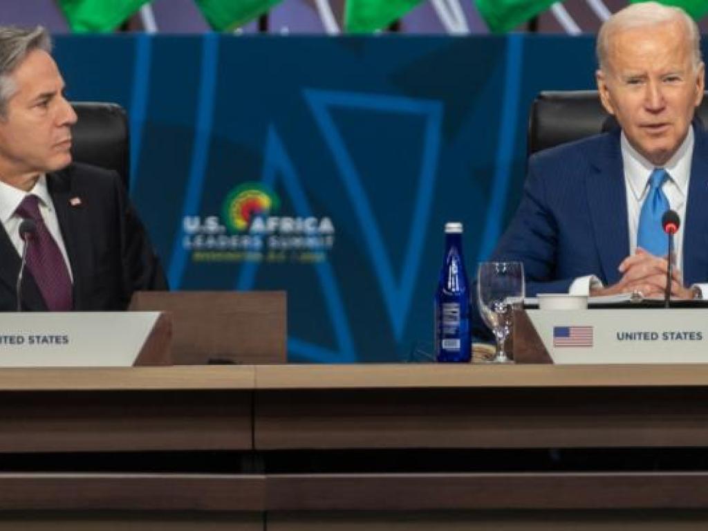 Antony Blinken et Joe Biden lors du sommet Etats-unis -Afrique en decembre dernier a Washington
