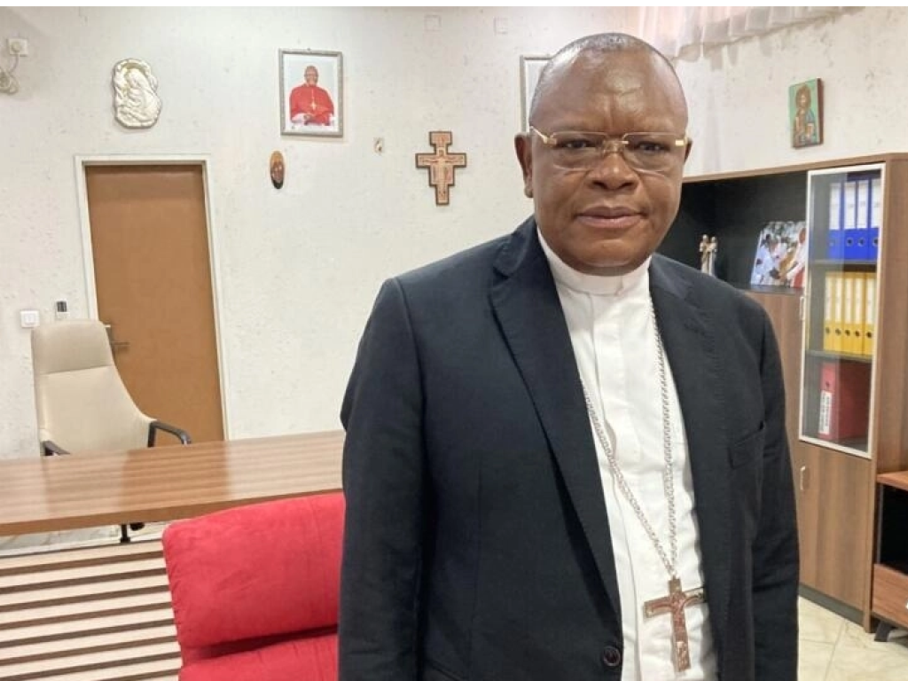 Le cardinal Fridolin Ambongo, archevêque de Kinshasa, avant la visite du pape François en RDC, en janvier 2023. © Véronique Gaymard / RFI