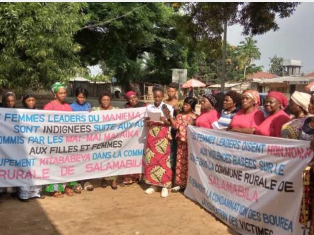 Les femmes leaders du Maniema dénoncent sur la situation de torture des femmes et filles à Salamabila. Mardi 24 janvier 2023 à Kindu.  Radio Okapi/ Ph. Florence Kiza