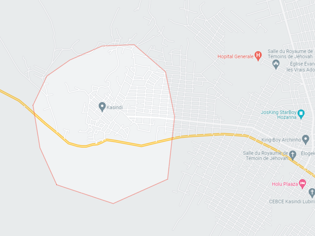 La cite de Kasindi sur la carte 