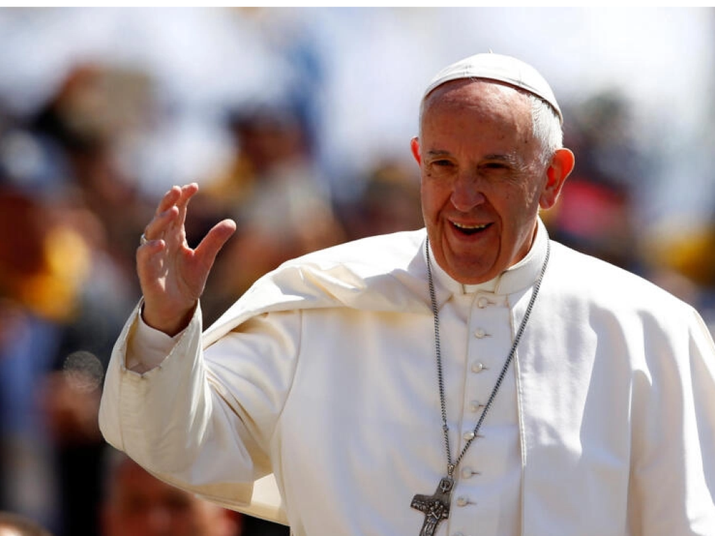 Le pape François lors d'un précédent voyage officiel. REUTERS/Tony Gentile