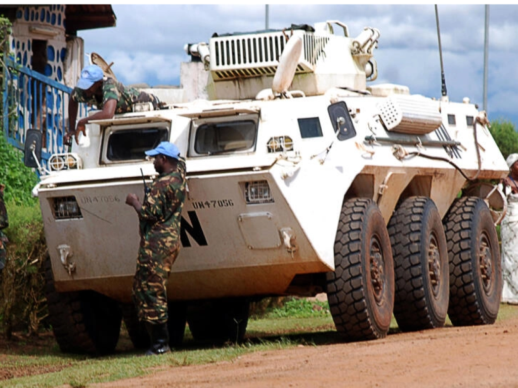 Des soldats de la Monusco, le 23 octobre 2014, à Béni en RDC (Image d'illustration). © ALAIN WANDIMOYI / AFP