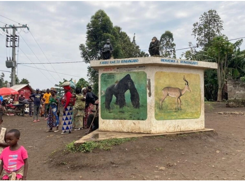 Entrée de la ville de Rumangabo, dans le Rutshuru, RDC, le 10 octobre 2022. © Paulina Zidi / RFI