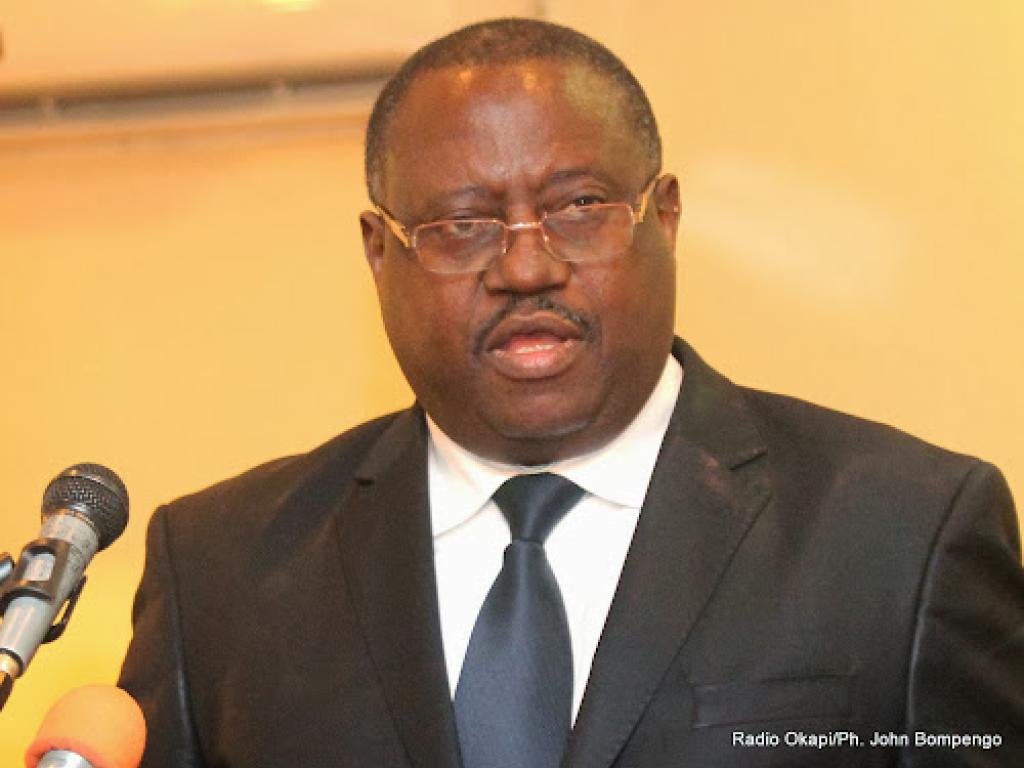 (Photo d'archive) Richard Muyej. Le 25/02/2014 à Kinshasa, lors d’une conférence de presse. Radio Okapi/Ph. John Bompengo