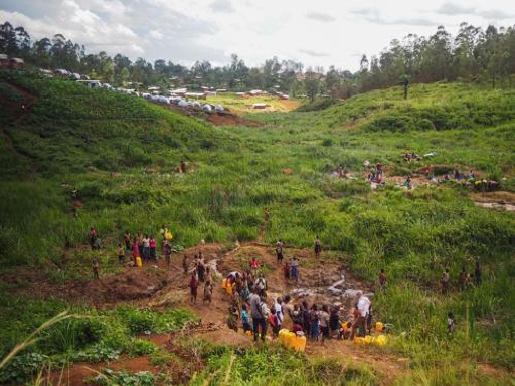Vue du camp de personnes déplacées sur le territoire de Djugu dans la province de l'Ituri en République démocratique du Congo,le 4/06/2020 Photo MSF