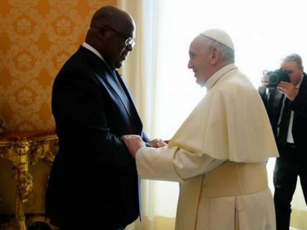 Felix Tshisekedi recu au Vatican par le Pape Francois