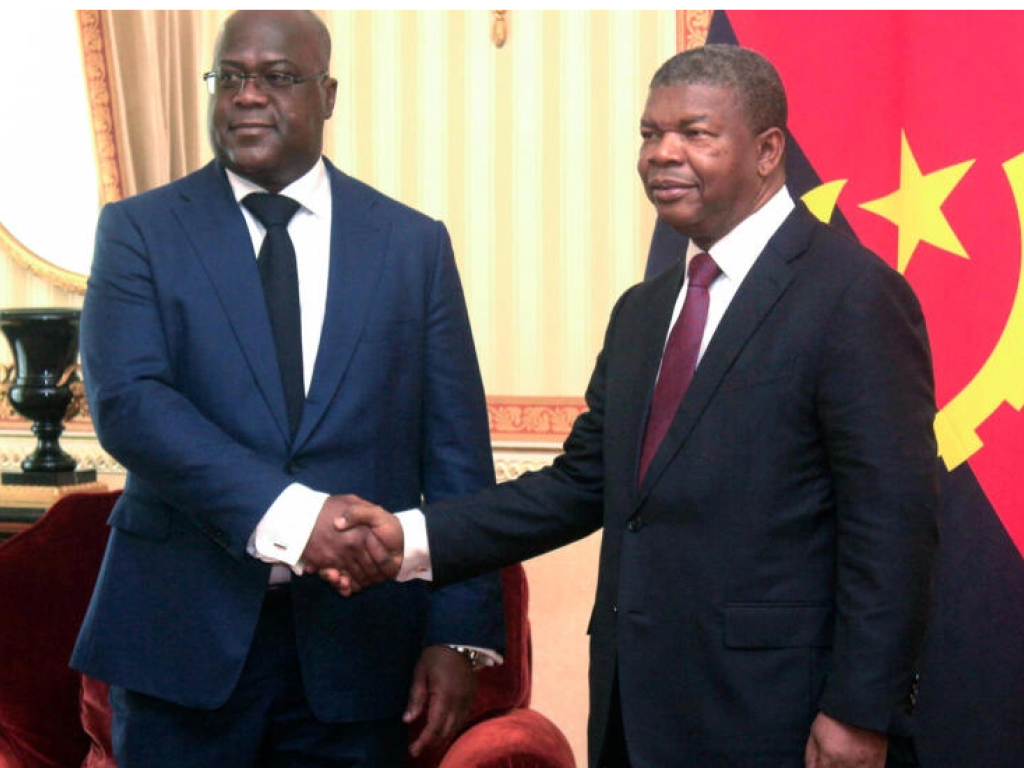 Félix Tshisekedi, président de la RDC, reçu à Luanda par son homologue angolais João Lourenço le 5 février 2019. Lusa