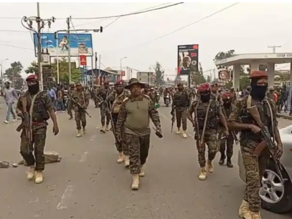 Une unite de la Garde republicaine, ce matin, a Goma 