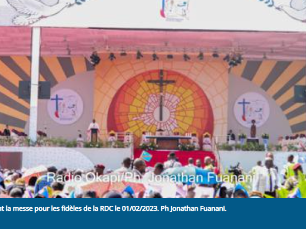 Le pape célébrant la messe pour les fidèles de la RDC le 01/02/2023. Ph Jonathan Fuanani. Radio Okapi