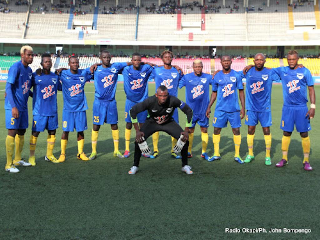 L’équipe de Lupopo le 28/04/2013 au stade des Martyrs à Kinshasa, lors du match gagné contre le DCMP score: 2-1. Radio Okapi/ Ph. John Bompengo