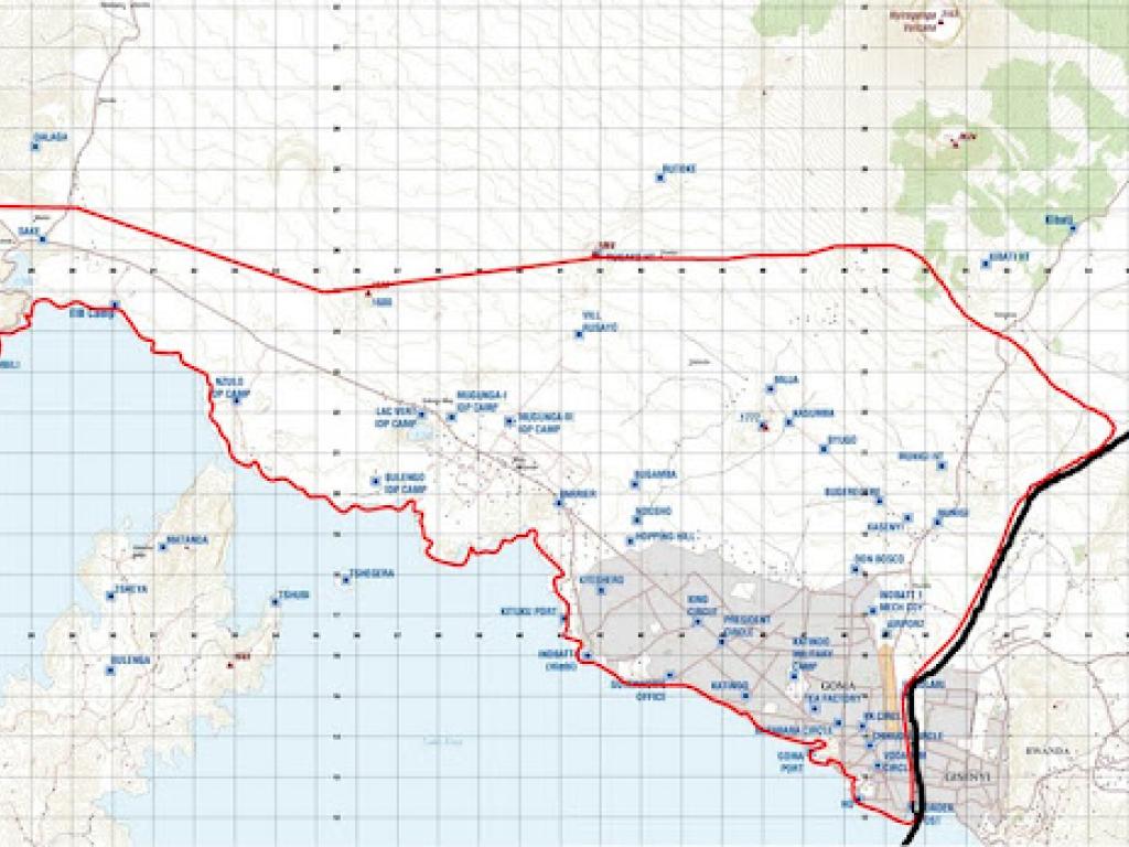 Carte de la zone de sécurité sur l'axe Goma-Sake