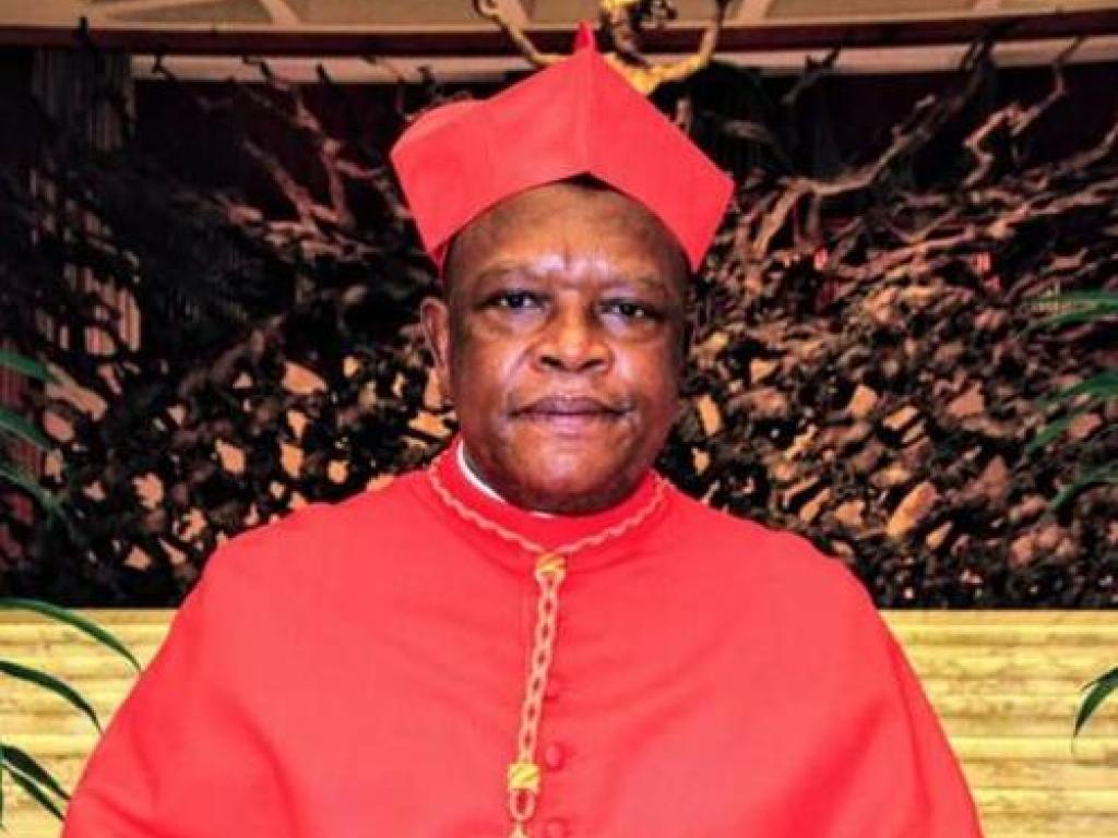 Le cardinal Fridolin Ambongo recevant ses invités, le 5 octobre à la cité de Vatican. Photo Présidence RDC