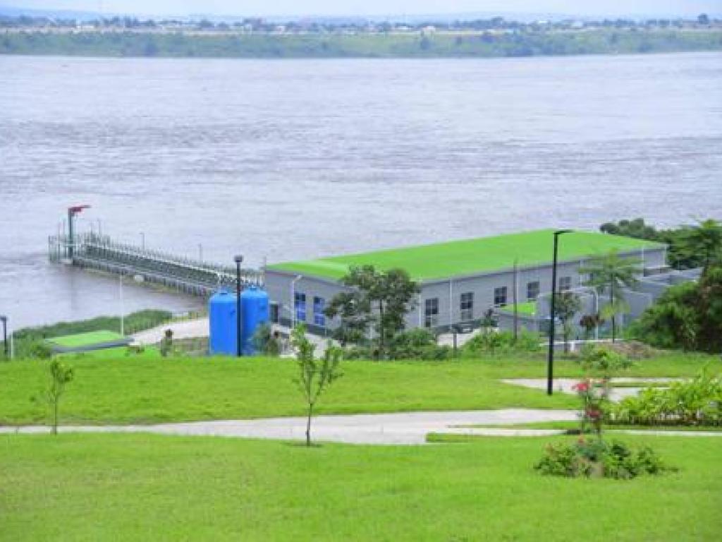 Le premier module de l'usine de traitement d'eau de la Regideso du quartier Ozone dans la commune de Ngaliema à Kinshasa. Présidence RDC