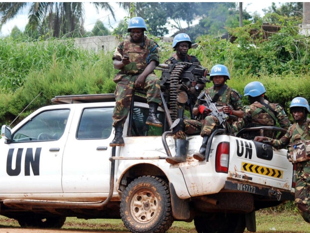 Une patrouille de Casques bleus de la Monusco, à Béni (image d'illustration). AFP PHOTO / ALAIN WANDIMOYI