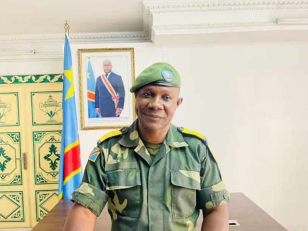 Le lieutenant-colonel Guillaume Ndjike Kaiko, porte-parole de l’armée au Nord-Kivu. Cabinet du gouverneur du Nord-Kivu