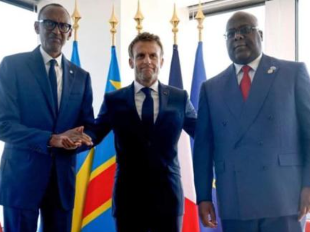 Félix Tshisekedi, Paul Kagame et Emmanuel Macron se sont rencontrés à New York en marge de la 77e session de l’Assemblée générale des Nations unies. Photo Droits Tiers.