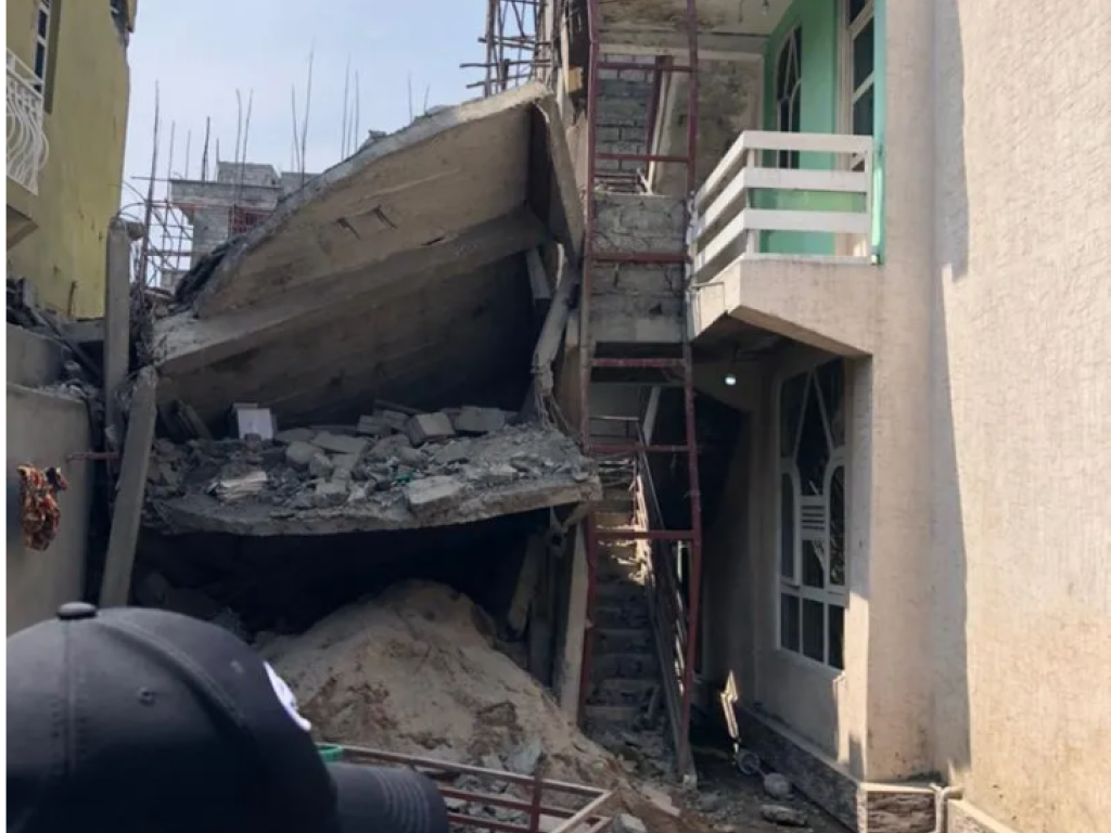 Tremblement de terre à Goma, immeuble écroulé (2021)