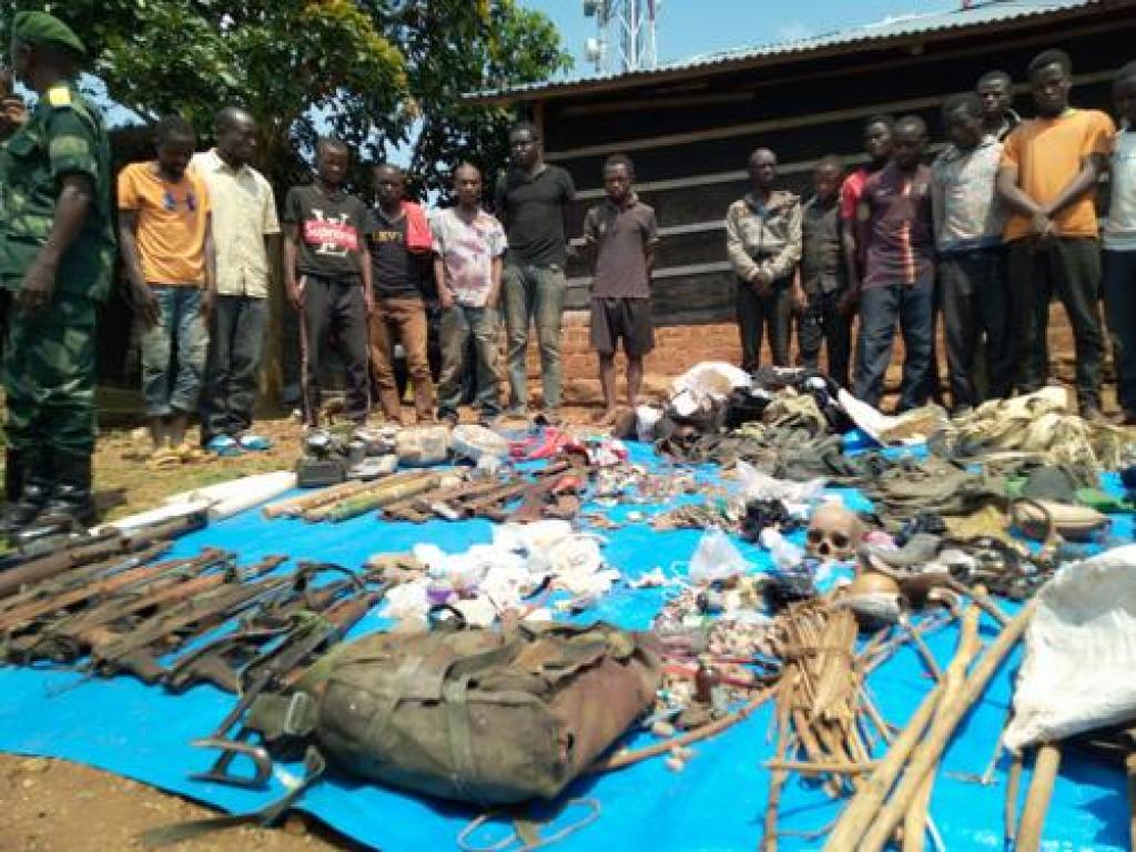 Des éléments Maï-Maï et ADF capturés par les FARDC sur différents fronts dans le territoire de Beni (Nord-Kivu). Novembre 2020. Radio Okapi/ Ph. Marc Maro Fimbo