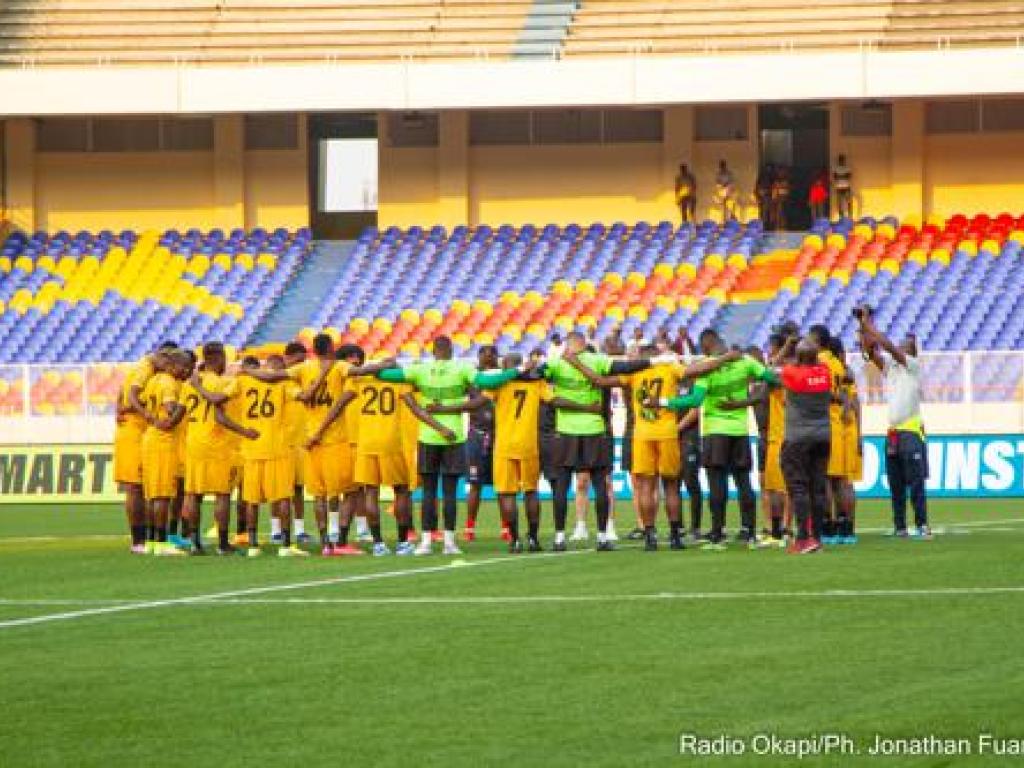 Les léopards de la RDC, lors de l'entrenement du 31 mai 2022 au stade des martyrs. Radio Okapi.Ph/ Jonathan Fuanani