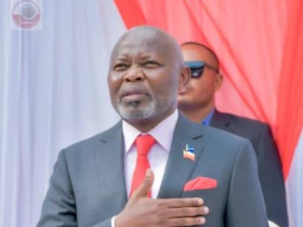 Vital Kamerhe, président de l’Union pour la nation congolaise (UNC), lors d’une conférence de presse lundi 22 août 2022 à Kinshasa. Photo/UNC