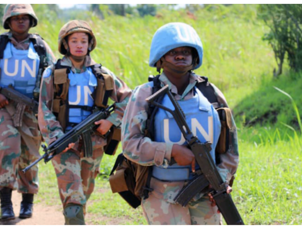Photo d'illustration. Des casques bleus sud-africains en patrouille