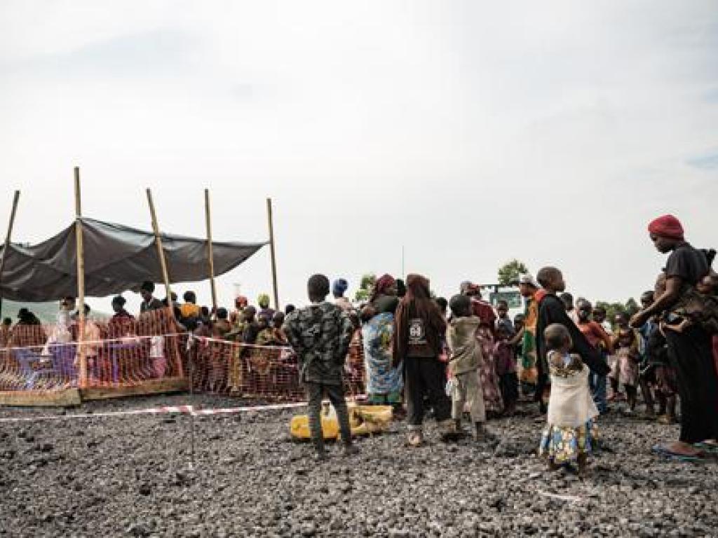 Site des personnes déplacées de Kanyaruchinya (Nord-Kivu). 2023.  Photo MSF