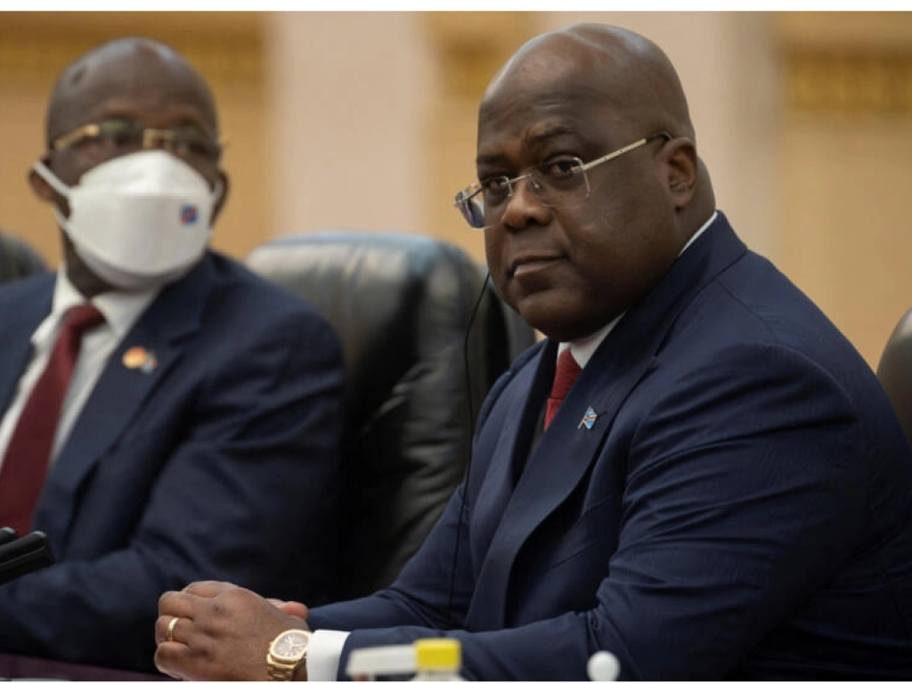 Le président de la République démocratique du Congo, Felix Tshisekedi, assistant à des entretiens avec le Premier ministre chinois Li Qiang au Grand Hall du peuple à Pékin, en Chine, le 26 mai 2023. REUTERS - THOMAS PETER