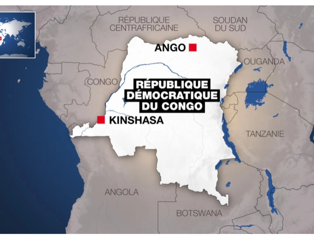 Localisation d'Ango, dans le Bas-Uélé, en République démocratique du Congo. © RFI