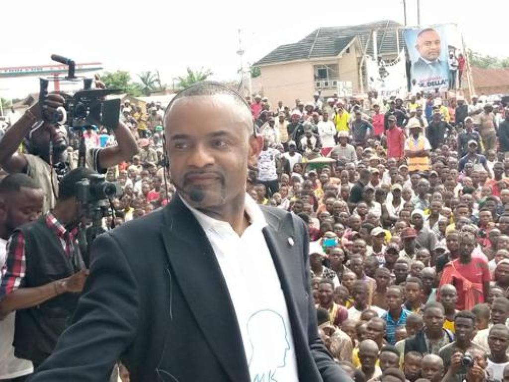 Salomon Idi Kalonda, Conseiller spécial en charge des questions politiques de MOÏSE KATUMBI lors d'une mission politique au Maniema. Avril 2022. Radio Okapi.Ph/Florence Kiza