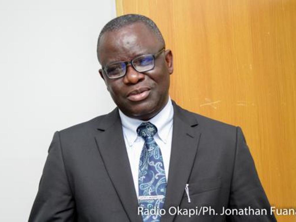 Isidore Kwandja Ngembo, directeur du comité national des jeux de la francophonie en Rdc. Kinshasa, le 19 avril 2023 Radio Okapi.Ph/ Jonathan Fuanani