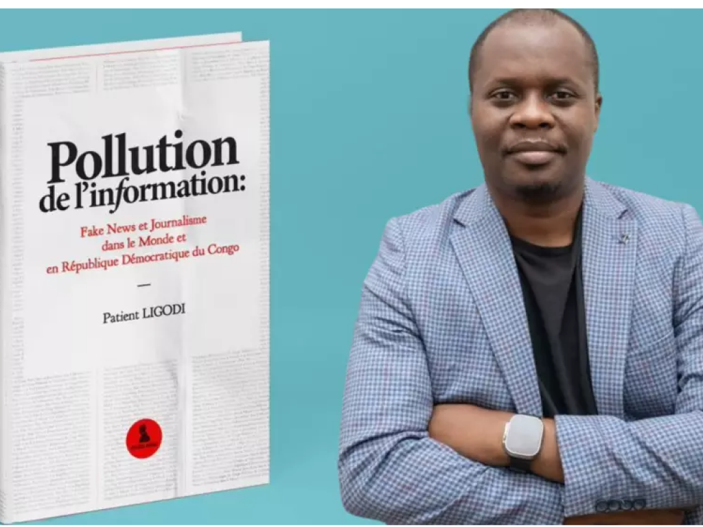 Patient Ligodi, auteur du livre «Pollution de l'information», aux éditions Mabiki. © RFI