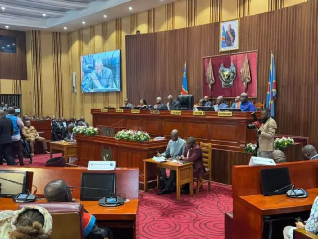 Ouverture de la rentrée parlementaire au Sénat, ce lundi 15 septembre, à Kinshasa. © Paulina Zidi/RFI