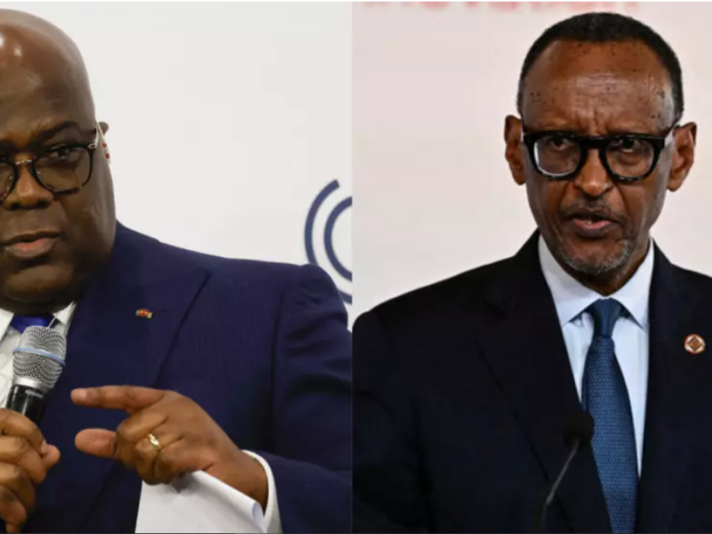 Le président congolais Félix Tshisekedi (à gauche) et le président rwandais Paul Kagame (à droite). © Michaela Stache / AFP - Dylan Martinez / AFP - Montage RFI
